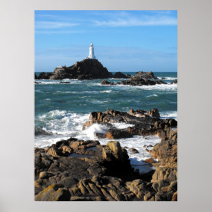 Poster Rochers et phare de Corbiere, Jersey
