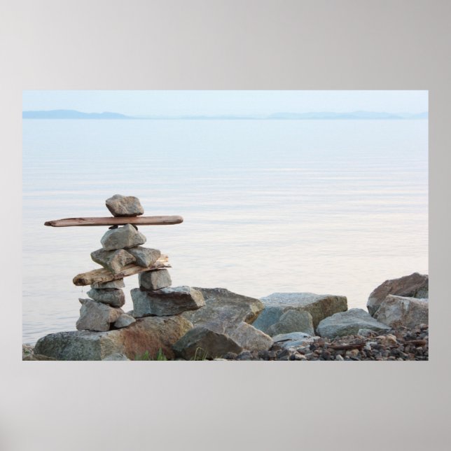 Poster rochers sur la plage (Devant)