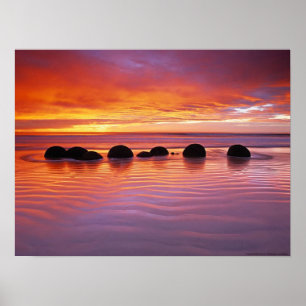 Poster Roches de coucher du soleil
