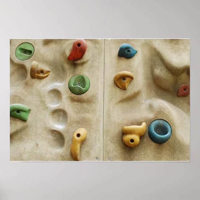 Poster Roches de mur d'Escalades colorées (Devant)