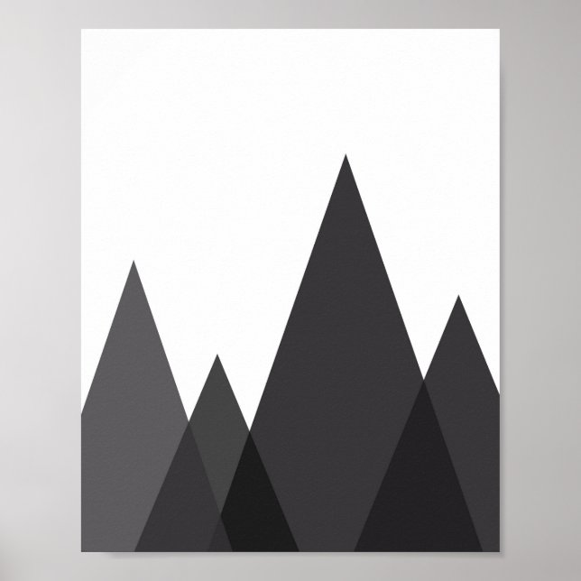 Poster Roches géométriques abstraites en noir et blanc (Devant)