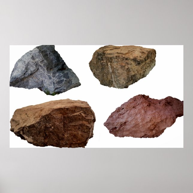 Poster Roches pierres calcaires de granit (Devant)