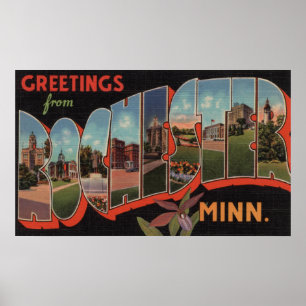 Poster Rochester, Minnesota - Scènes de grandes lettres 2