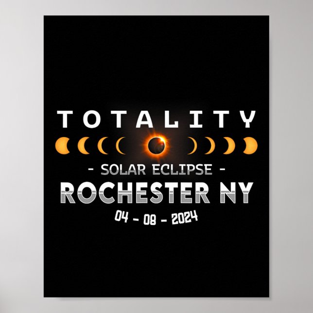 Poster Rochester Ny Total Solar Eclipse 2024 (Devant)