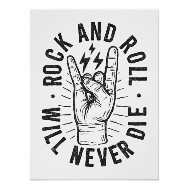 Poster Rock and Roll Hand (Devant)