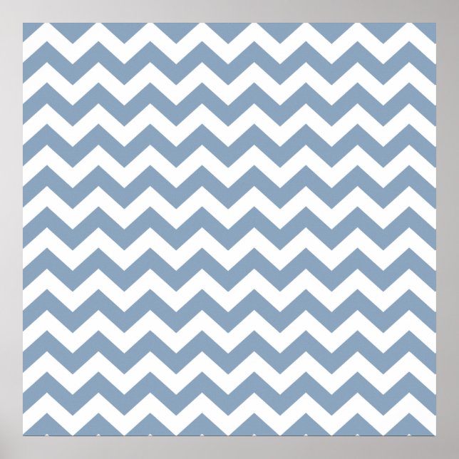 Poster Rock Blue Safari Chevron (Devant)