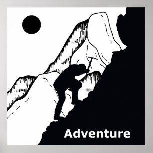 Poster rock climbing adventure