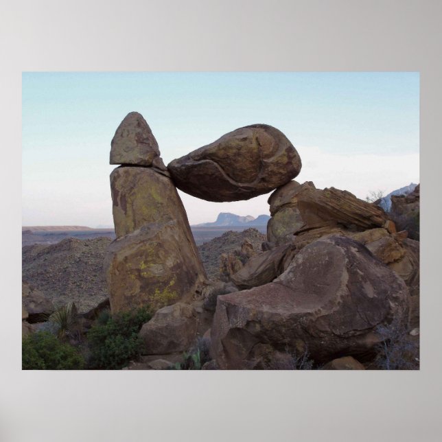 Poster Rock équilibré - Big Bend, Texas (Devant)