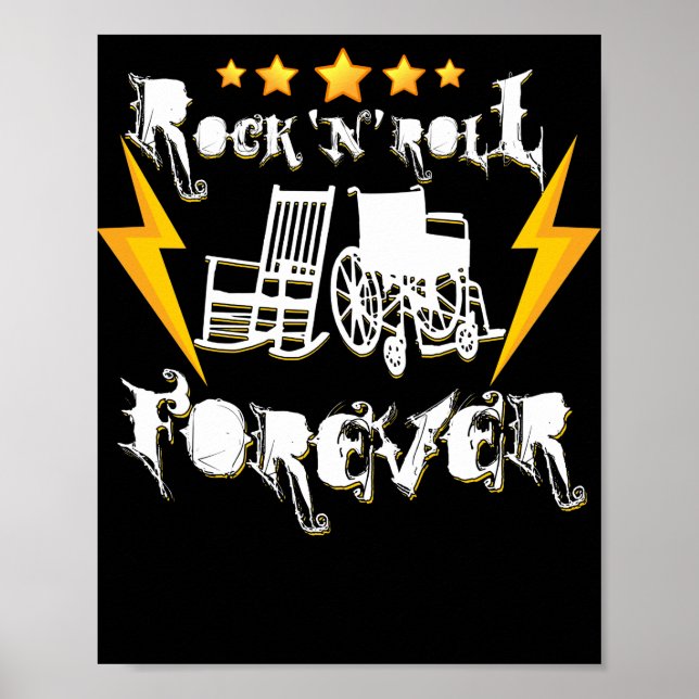 Poster Rock et Roll Forever Funny Rocker Graphic (Devant)