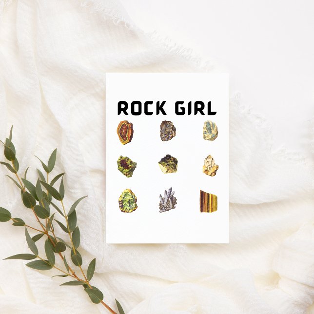 Poster Rock Girl Funny Vintage Rock & Crystal (Créateur téléchargé)