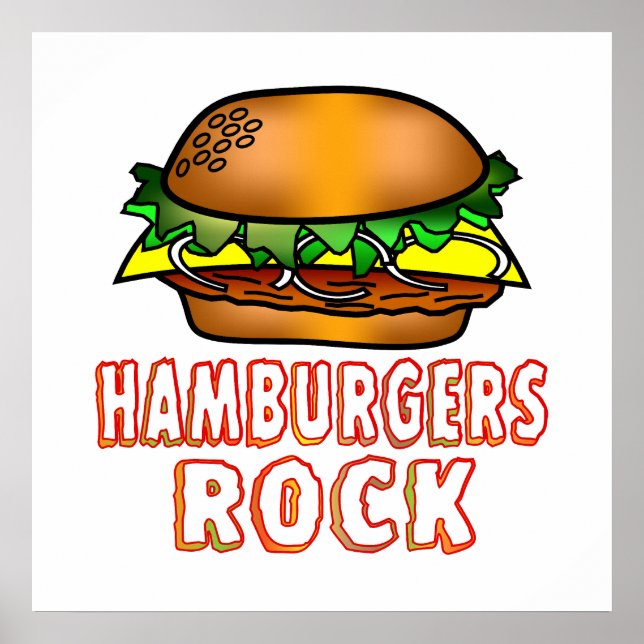 Poster Rock hamburgers (Devant)