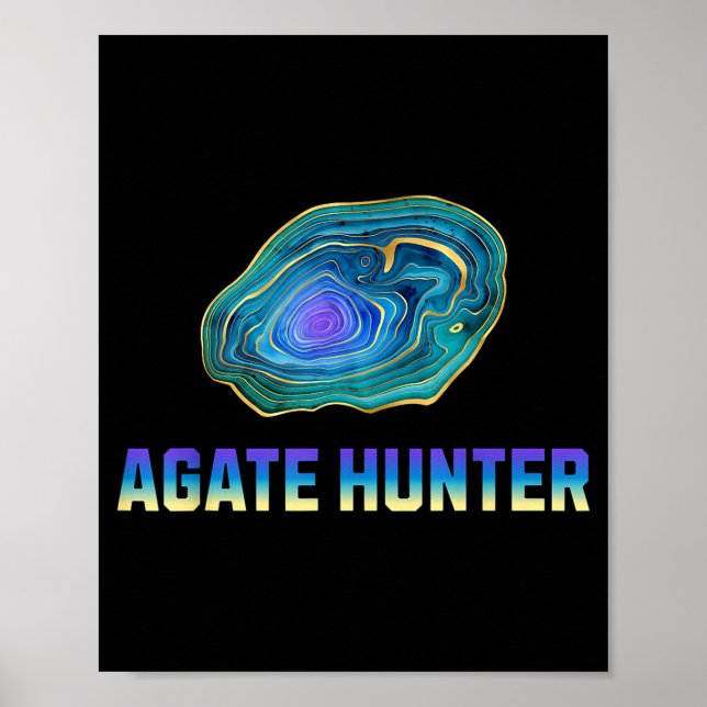 Poster Rock Hunting Rock Collector Agate Geology Agate Hu (Devant)