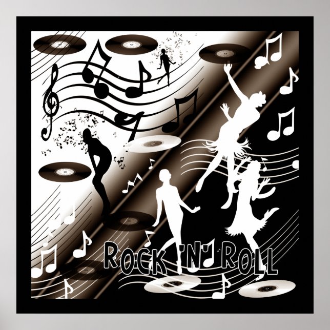 Poster Rock 'N' Roll Dance Music (Front)