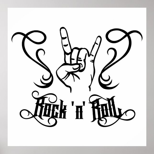 Poster Rock 'n' Roll Music Symbol  (Devant)