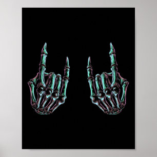 Poster Rock On Rock Star Skeleton Hands - Concert Band Gr