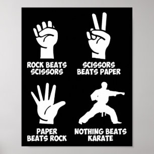 Poster Rock Paper Nothing Beats Karate