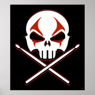 Poster Rock & Roll Poster Drummer en métal lourd P