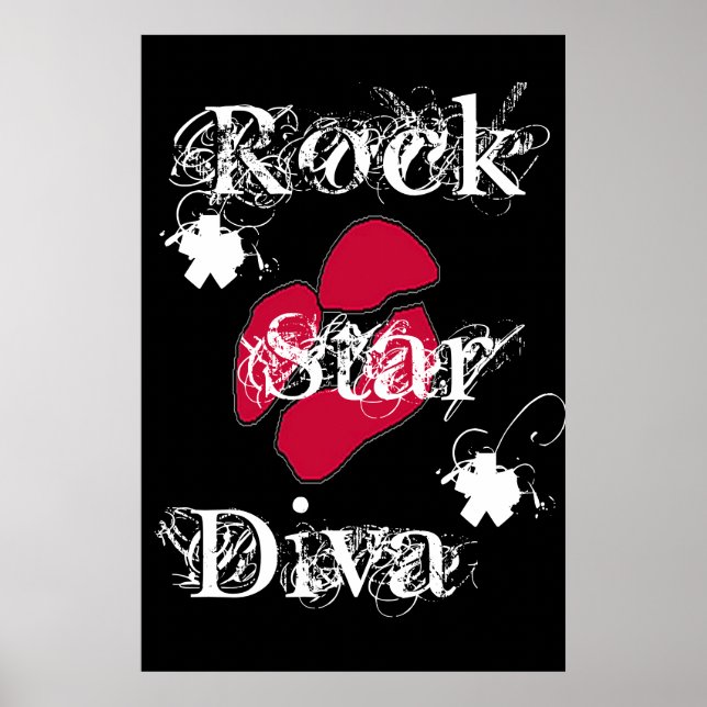 Poster "Rock Star Diva In Black" (Devant)