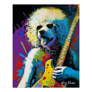 Poster Rock Star Musician - Anime Goldendoodle Dog 008