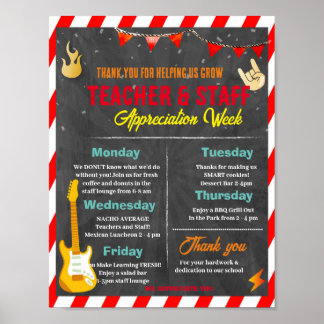 Poster Rock Star Professeur et la Semaine d'appréciation