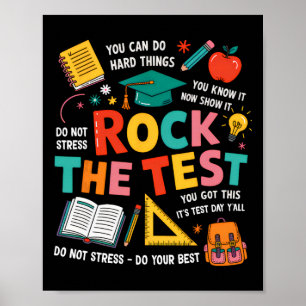 Poster Rock The Test Drôle de journée de test Enseignant 