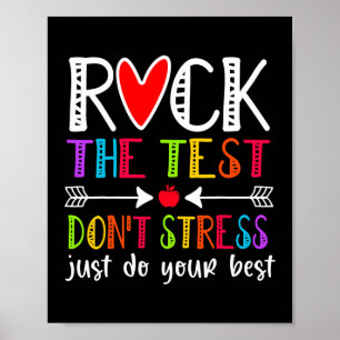 Poster Rock The Test Teacher Test Day Test Test Day Drôle
