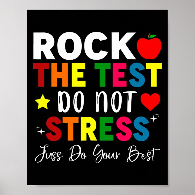Poster Rock The Test Teacher Test Day Test Test Day Drôle (Devant)