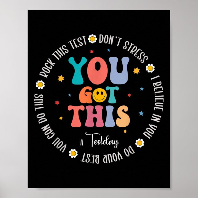 Poster Rock The Test Teacher Testing Day Motivational Tes (Devant)