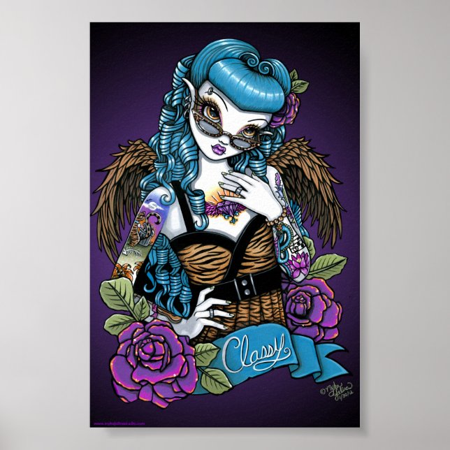 Poster Rockabilly Baby Tattoo Angel (Devant)