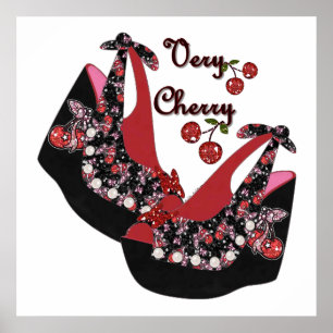 Poster Rockabilly Very Cherry Shoes