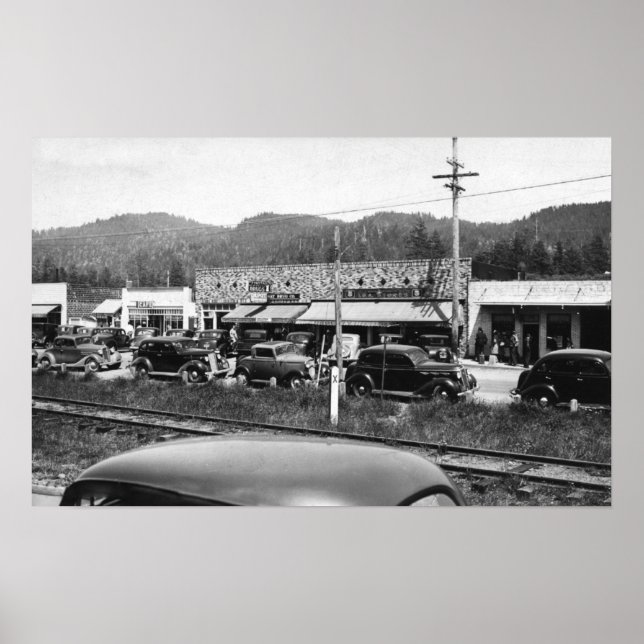 Poster Rockaway, Oregon - Section principale des affaires (Devant)