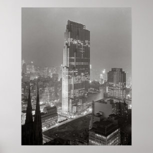 Poster Rockefeller Center, 1933. Photo vintage