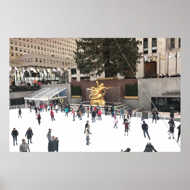 Poster Rockefeller Centre patinoire patinoire NYC Photogr (Devant)