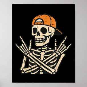 Poster Rocker Skater Skeleton Cool Halloween Costume Homm