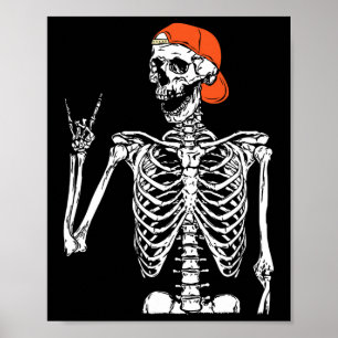 Poster Rocker Skeleton Rocher À La Main Sur Costume Amusa
