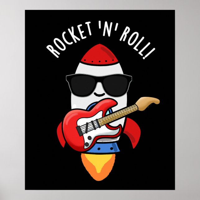 Poster Rocket Et Rouleau Drôle Rocket Pun Dark BG (Devant)