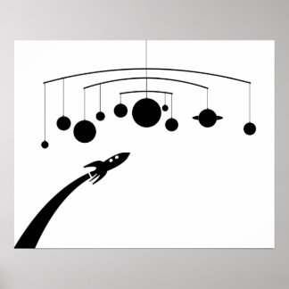 Poster Rocket Mobile Retro