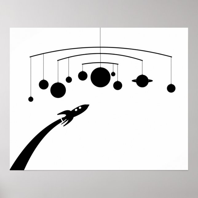 Poster Rocket Mobile Retro (Devant)