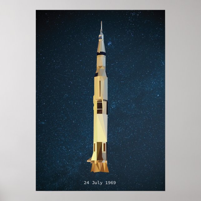 Poster Rocket Space Apollo 11 Lune Atterrissage (Devant)