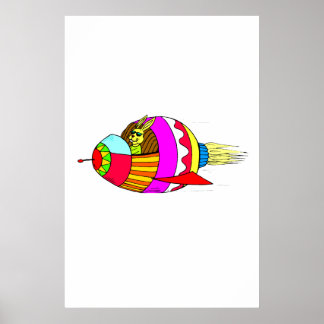 Poster Rocketeer Bunny de Pâques