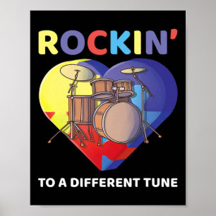 Poster Rockin' À Un Drumm De Sensibilisation sur l'autism
