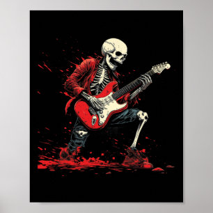 Poster Rockin' Skeleton - Guitare électrique Halloween Pu