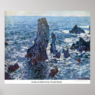 Poster Rocks sur Belle-Île par Claude Monet