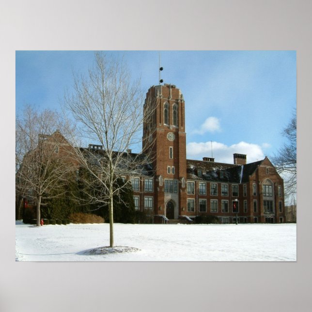 Poster Rockwell en hiver au Grove City College (Devant)