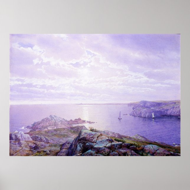 Poster Rocky Cove par William Trost Richards (Devant)