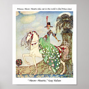 Poster Rococo conte de fées princesse équitation