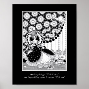 Poster Rococo femme extravagante russe Art Nouveau