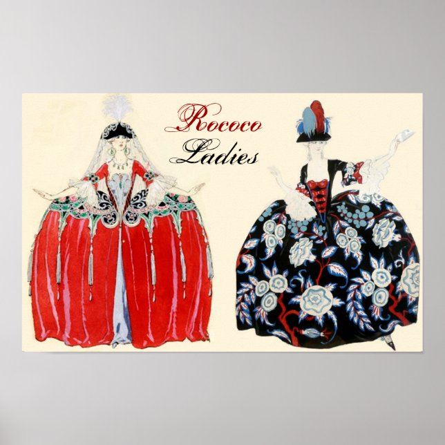POSTER ROCOCO LADIE BEAUTY, MODE COSTUME DESIGNER (Devant)