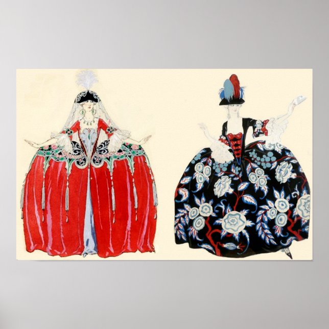 POSTER ROCOCO LADIE BEAUTY, MODE COSTUME DESIGNER (Devant)