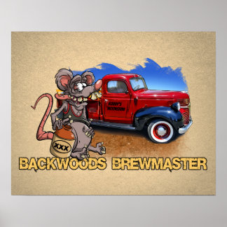 Poster Roddy Rat Fink Style Moonshine Brewmaster dessin